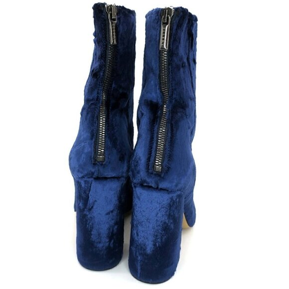 ELLERY Esmond Blue Velvet Ankle Boots Back Zip Made in Italy $1195 Women's 39/8M - Picture 5 of 10